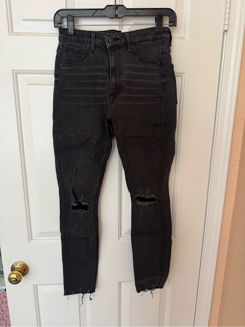H&M Black Skinny Ripped Jeans